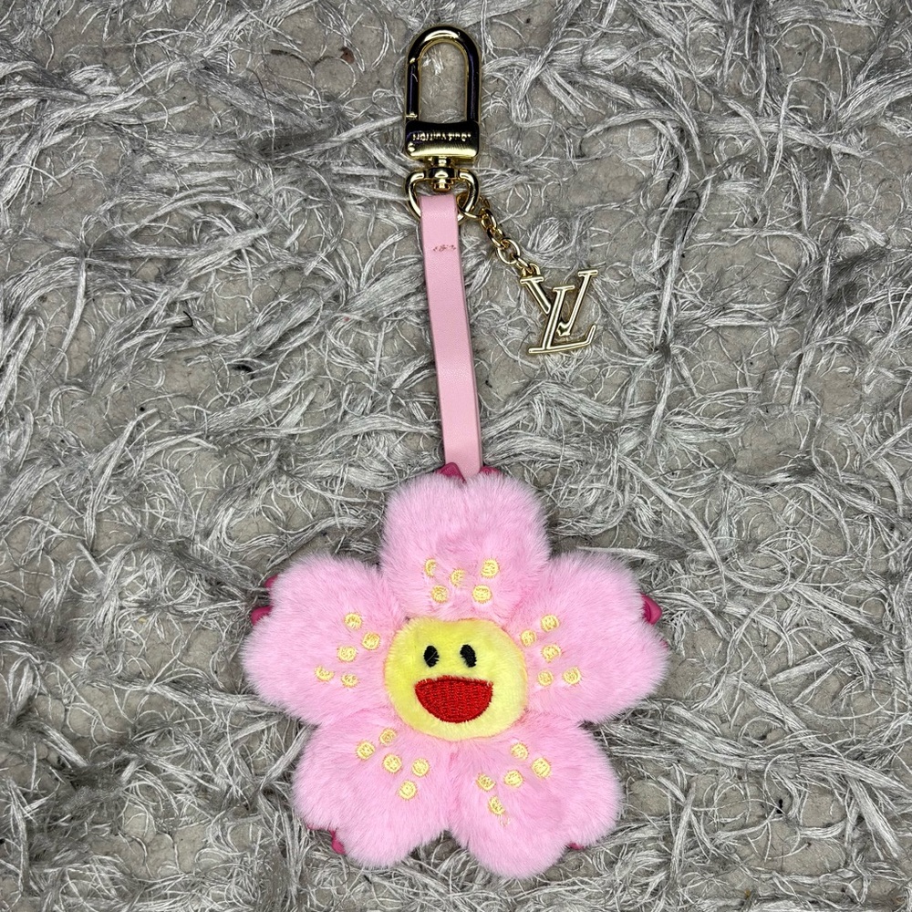 Louis Vuitton LV x Takashi Murakami TM Pink Cherry Blossom Keychain